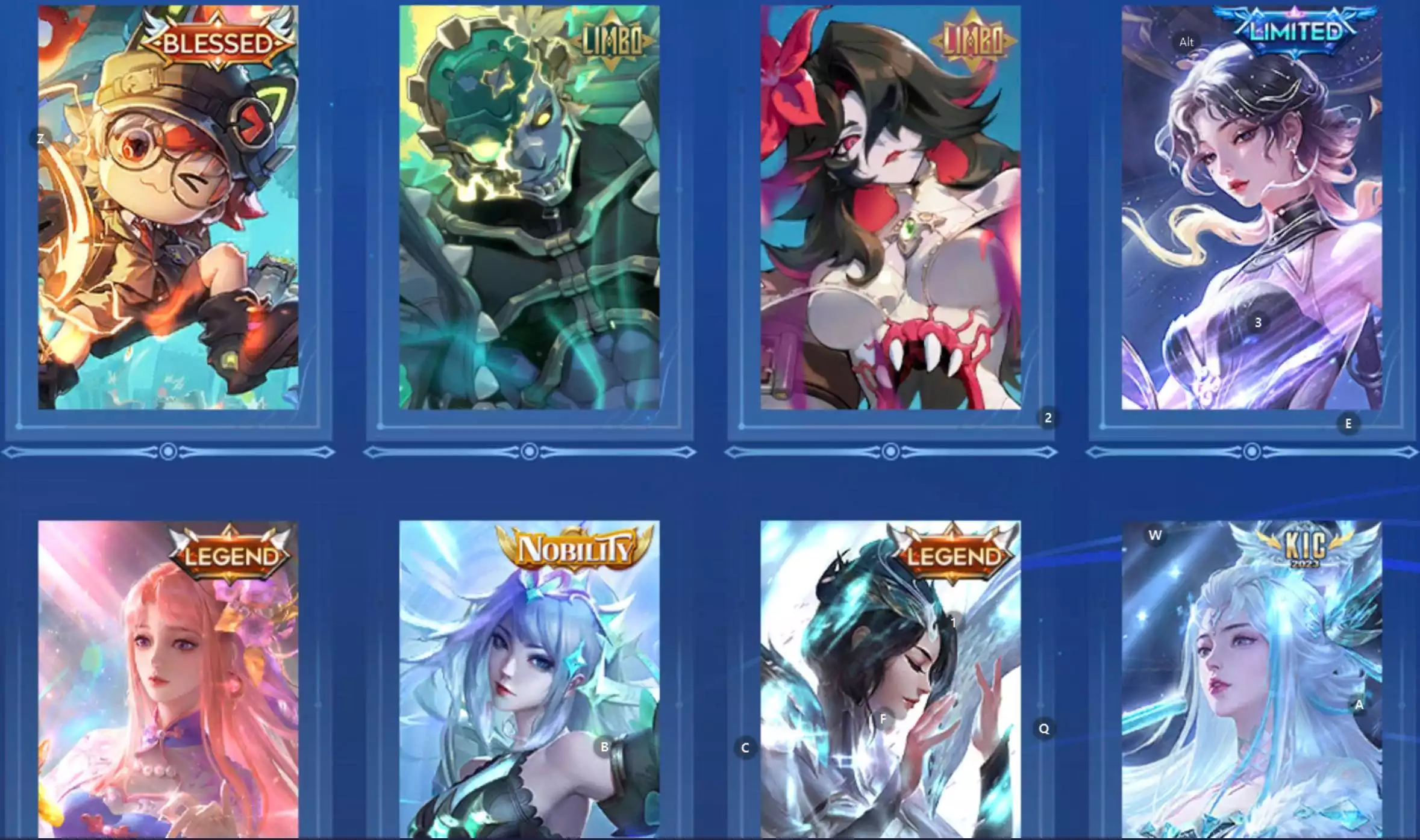 Ảnh acc global login infinite giao mail  4 skin vô song 1 đá quý kẹp nhiều skin nữ khá ổn